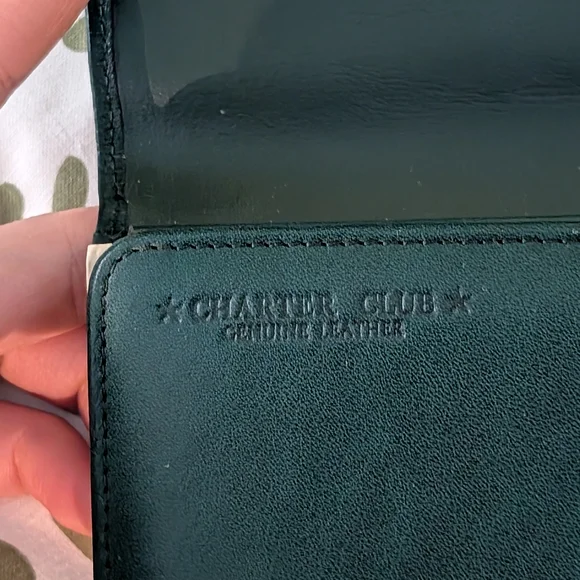 Chic Dark Green Leather Clutch - Picture 4 of 6